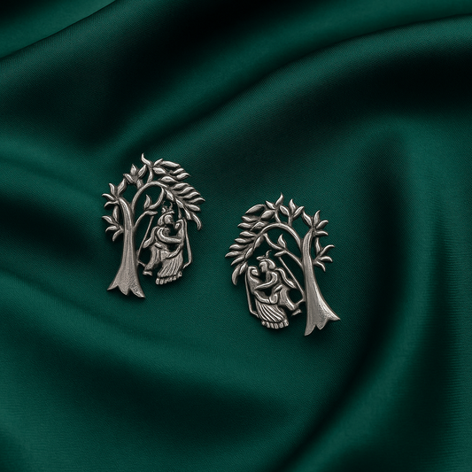 Radha Krishna Tree of Love | Antique Earrings