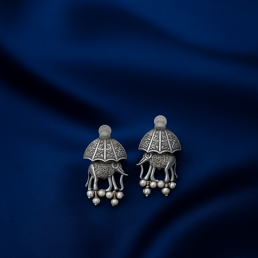 Royal Elephant Dome | Antique Earrings