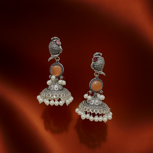 Royal Parrot Jhumkas | Whispering Wings Earrings