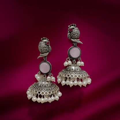 Royal Parrot Jhumkas | Whispering Wings Earrings