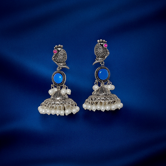 Royal Parrot Jhumkas | Whispering Wings Earrings