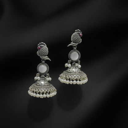 Royal Parrot Jhumkas | Whispering Wings Earrings