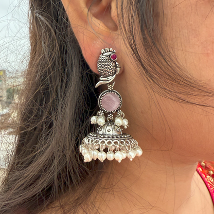 Royal Parrot Jhumkas | Whispering Wings Earrings