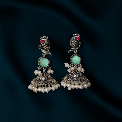 Royal Parrot Jhumkas | Whispering Wings Earrings
