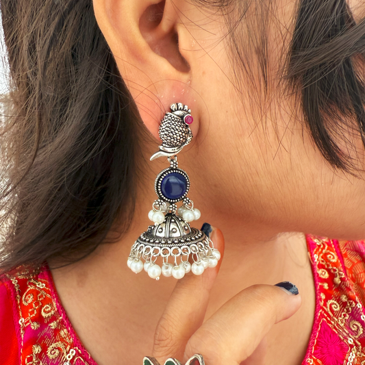 Royal Parrot Jhumkas | Whispering Wings Earrings